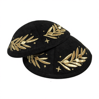 Kipá de Terciopelo Negro Personalizada con Logotipo Bordado en Hoja de Oro, Yarmulka para Bar Mitzvah, Sombreros Festivos, Judaica para Todas las Temporadas, Medio Oriente