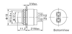 ONPOW 16มิลลิเมตรทองเหลืองออดปุ่มกดสวิทช์ (GQ16M-10) CE, RoHS - Product Image 2