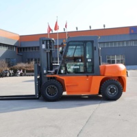 Chariot élévateur diesel contrepoids 7 tonnes (7000 kg) avec fourches réglables pour conteneurs