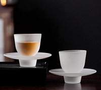 Tasse à thé en verre givré Kung Fu, petite tasse à thé en verre épais résistant à la chaleur, mug de dégustation de thé