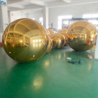 2024 boule de miroir gonflable suspendue géante décoration de ballon boule or/argent grande boule brillante