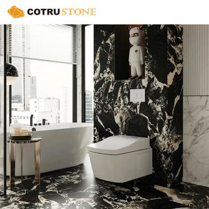 แผ่นหินอ่อนโบราณขนาดใหญ่ลายนัวร์ขัดเงาธรรมชาติสีดำ Calacatta <span class=keywords><strong>Viola</strong></span> สำหรับตกแต่งผนังห้องน้ำ - Product Image 4