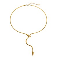 Collier Serpent en Acier Inoxydable Haut de Gamme pour Femme, Design Inaltérable avec Zircon, Chaîne de Clavicule, Chaîne de Cou Os de Serpent