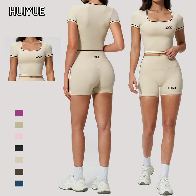 Summer New Arrival Luxury Feel Yoga 2-Piece Set, High Stretch High Waist Quick Dry Slim Fit Activewear for Workout Fitness