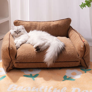 Camas para Gatos al por Mayor, Cama <span class=keywords><strong>de</strong></span> Felpa Suave Multifuncional <span class=keywords><strong>de</strong></span> Doble Capa, Sofá Ortopédico para Mascotas, Camas Tipo Nido para Gatos y Perros Pequeños - Product Image 4