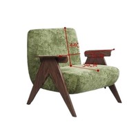 Fauteuil individuel vintage de luxe léger, chaise de loisirs design en chenille pour balcon, chaise de salon en bois massif pour gîte