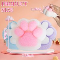 Lot de 3 jouets anti-stress en TPR en forme de patte de chat, doux et moelleux, pour soulager l'anxiété et la pression, pour enfants et adultes