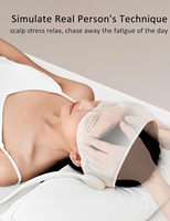 Masseur de tête pour soulager les migraines avec compresse chaude, rechargeable par USB, quatre modes pour soulager la tension, le stress et la gueule de bois