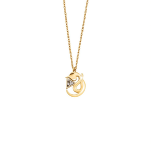 Collana in acciaio inossidabile con pendente Capricorno con diamanti, catena fine, gioielli per donna - Product Image 1