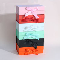 Geringe Mindestbestellmenge Maßgefertigte Luxuriöse Große Schwarze und Rosa Faltbare Geschenkboxen mit Magneten und Band, Faltbare Kartonbox für Kleidung