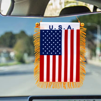 Drapeaux de football personnalisés avec logo du fabricant, pour les États-Unis, le Nigéria, le Panama et tous les pays, mini-drapeaux suspendus avec franges