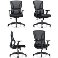 Chaise de bureau ergonomique pivotante à dossier mi-haut en maille, design moderne, pour réunions et conférences, avec garantie de 3 ans, directement de l'usine
