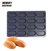 400*600*22mm 16 Pièces Moules et Plaques de Cuisson Écologiques en Silicone Revêtu Noir pour Croissants et Pains, pour Ustensiles de Cuisson Personnalisés en Acier Inoxydable