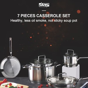 Dsp Dansong Stainless Steel Cookware <b>Set</b> 304 Four Piece Soup <b>Pot</b> Combination Kitchen Cooking <b>Set</b> Oven Safe Rust Proof - Product Image 5