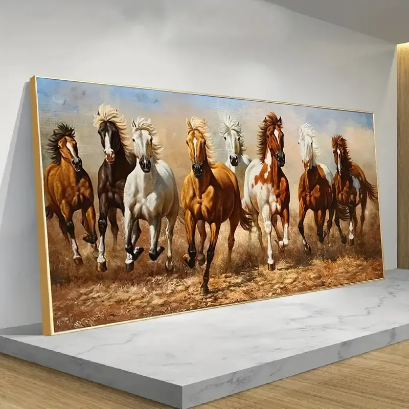 Pôsteres modernos em tela para decoração de quartos e salas, estampas de animais grandes e correntes, 8 cavalos, arte de parede, pintura e estampa