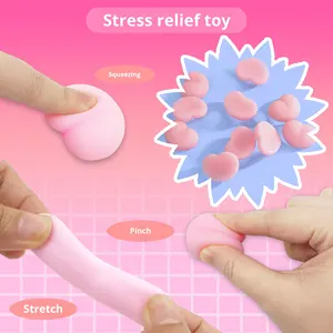 TPR Po-Form Quetschspielzeug Weiches Niedliches Knödel-Scherzartikel Kreatives Po-Aufkleber Stressabbau-Spielzeug für Jugendliche - Product Image 2