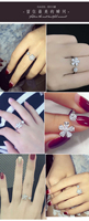 Bagues en argent en gros pour femmes, motif fleur en zircon, bague ouverte hypoallergénique, bijoux en platine, cadeaux pour filles