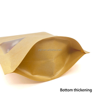 Sac en papier kraft à fond plat avec fermeture éclair / Emballage alimentaire Sac en papier kraft à fermeture éclair