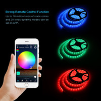 Kits de bandes lumineuses LED RGB 2835 12V, bande lumineuse flexible pour la décoration, contrôle intelligent WIFI Bluetooth, étanche, LED PVC DC 12V 80