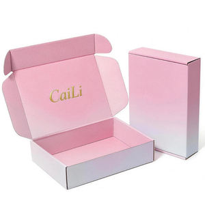 Caja de Envío <span class=keywords><strong>Rosa</strong></span> Mate de Lujo con Logotipo Personalizado en Relieve, Ecológica, Biodegradable, Impresión a Cuatro Colores, Reciclable, para Cosméticos y Belleza - Product Image 1