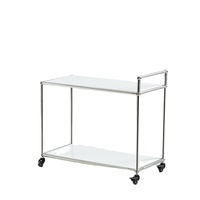 Salon moderne Table basse en acier inoxydable Armoire de rangement domestique Chariot décoratif pour crème