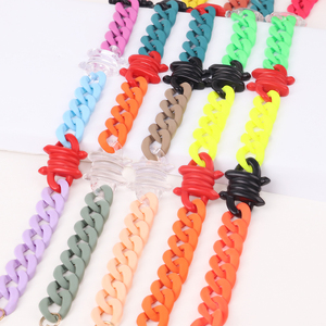 Nueva Moda calle Mezcla color alambre gargantilla cadena esmerilada Hip Hop Cool Boy acrílico collar hombres - Product Image 3