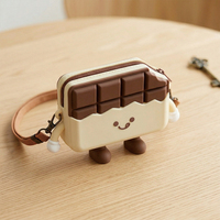 Monedero de silicona 3D con diseño de comida y animales, estilo Kawaii, con cremallera, llavero, mini cartera redonda, regalo.