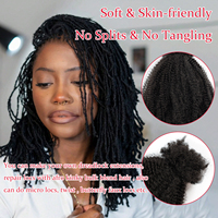 Cheveux à tresser au crochet 4C Afro Kinky de 24 pouces, mélange de cheveux humains 50g, vente en gros Anna Factory, cheveux en vrac mélangés, 6 couleurs disponibles