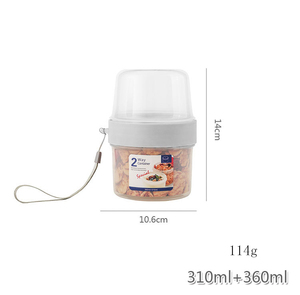 Nhà bếp Container 150 + 150ml/150 + 330ml/310 + 360ml/310 + 560ml/310 + 760ml hai lớp nhựa tươi giữ thực phẩm kín hộp lưu trữ - Product Image 3