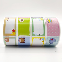 Autocollants holographiques mignons de dessin animé pour carnets, étiquettes pour bébés de maternelle, autocollants colorés sans bords pour la fabrication de bougies