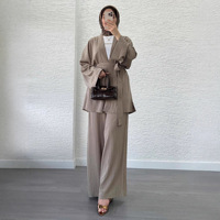 Abaya de luxe Designer 2026, ensemble 2 pièces, cardigan musulman pour femmes, pantalon ample, abaya femmes, robe musulmane