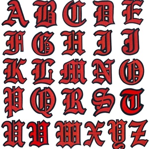 Gothic Old English Iron on Letter Patches A-Z Embroidered Varsity <strong>Alphabet</strong> Monogram <strong>Custom</strong> Name Patch for Letterman Jacket - Product Image 3