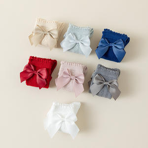 Kaus kaki tabung panjang anak-anak, katun nyaman gaya Princess pita kupu-kupu lucu musim semi musim gugur - Product Image 5