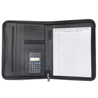 Carpeta Portafolio Multifuncional Personalizada de Cuero PU A4 con Cierre, Bolsa para Documentos para Uso en Oficina