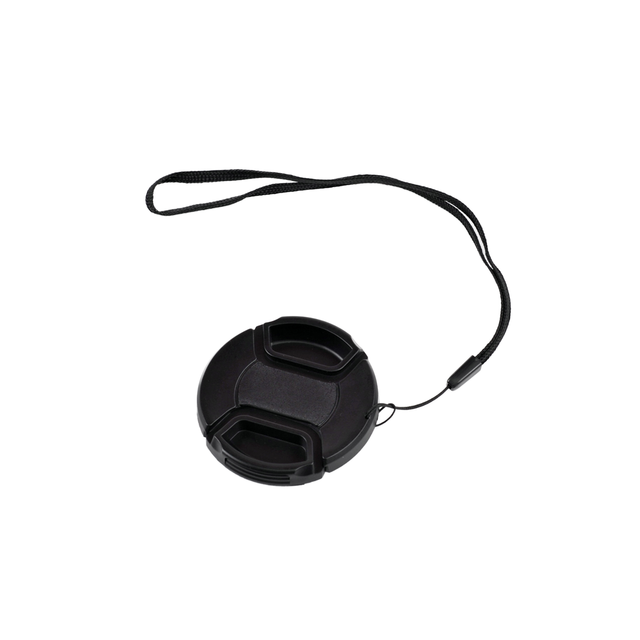 New Arrivals RingTeam Black Plastic Center Grip Lens Cap with Anti-lost String for All Standard DSLR Mirrorless Camera Lenses