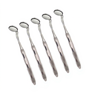 Ensemble de miroirs buccaux dentaires en argent avec poignée moletée, instrument manuel de chirurgie orale, classe I - Product Image 2