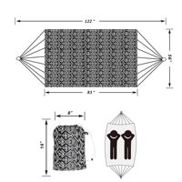 Patio Outdoor Portable Double Bed Avec Pare-Soleil Roues Coton Hamac