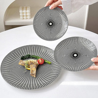 Assiettes de service japonaises en verre trempé incassable de 6 à 13 pouces pour dîner, dessert, salade, steak, mariage