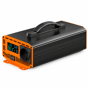 Convertisseur d'énergie HOULI DC vers AC à onde sinusoïdale pure, entrée 12V 24V 48V, sortie 110V 220V, 1600W de puissance de crête pour alimentation hors réseau - Product Image 1