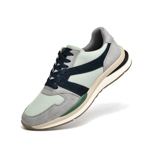 Chaussures décontractées tendance pour hommes, style course et marche, respirantes, en maille et cuir véritable - Product Image 2