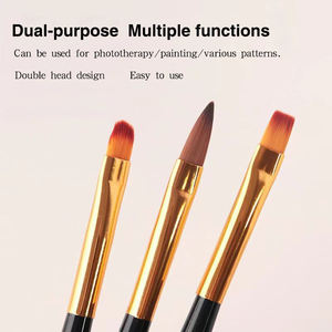 3 pièces Pinceaux multifonctions pour nail art, pour détails, peinture, rayures, <span class=keywords><strong>dessin</strong></span>, double embout, pour gel et acrylique, outils pour ongles - Product Image 2