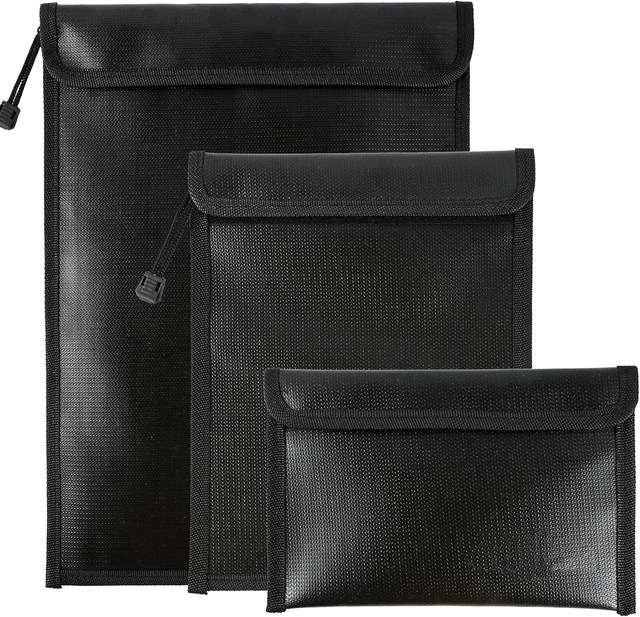 Custom Color Zippered Storage Bag Non-Flammable Fireproof Silicone Coated Fiberglass Waterproof Passport Cover File Bag