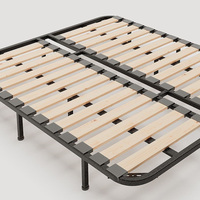 Cadre de lit en métal avec planches en bois Meubles commerciaux Lits modernes pleine grandeur Base Paquet plat Plate-forme en fer Lit double pliable