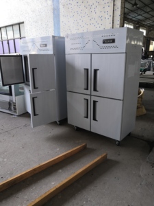Réfrigérateur congélateur vertical commercial à deux portes en acier inoxydable de 1020 litres avec commande numérique pour cuisine de restaurant - Product Image 4