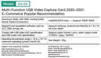 Bestseller Multifunktionale Aluminium-USB-3.0-Videoaufnahmekarte mit 1920x1080 Auflösung, Unterstützt Xbox/PS4/Windows 10 Aufnahmen
