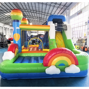 Château gonflable commercial arc-en-ciel pour extérieur avec piscine à eau - Product Image 1