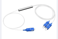 1X2 PLC Splitter SC UPC APC Singlemode 0.9mm tabung baja Mini pemisah serat optik PLC