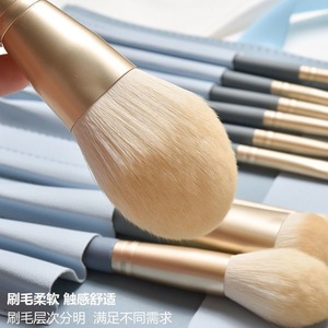Juego <span class=keywords><strong>de</strong></span> 12 <span class=keywords><strong>Brochas</strong></span> <span class=keywords><strong>de</strong></span> Maquillaje <span class=keywords><strong>de</strong></span> Pelo Sintético Suave con Mango Azul, Venta al por Mayor, Marca Privada, Juego <span class=keywords><strong>de</strong></span> <span class=keywords><strong>Brochas</strong></span> <span class=keywords><strong>de</strong></span> Maquillaje con Logotipo Personalizado - Product Image 3