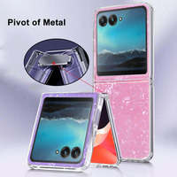 Étui pour téléphone pliable Motorola Razr 40 Ultra 2022 5G, coque transparente en TPU effet coquillage dégradé, antichoc, certifiée