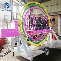 Amusement Ride Portable Mini Equipment 3d Space Ring Human Gyroscope avec remorque